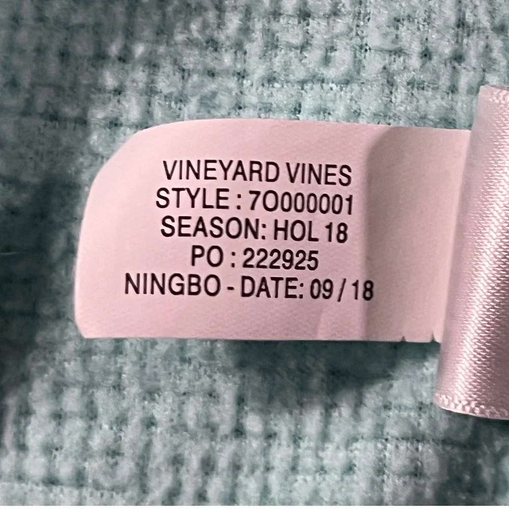 Vineyard‎ Vines Fleece Vest Kids 4T Mint Green Waffle Knit Whale Logo Zip Up